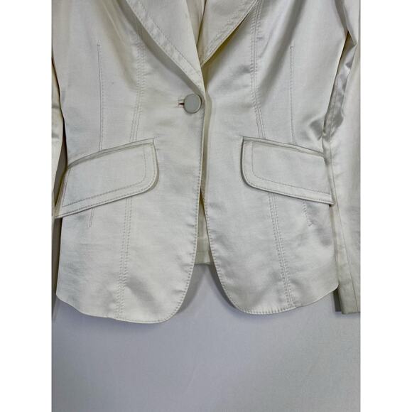 Vintage Y2K 2000s Bebe White Tailored Fitted Blazer Size 2 - Picture 5 of 11